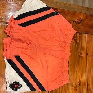 Jordan Athletic Shorts in Vibrant Orange and Black